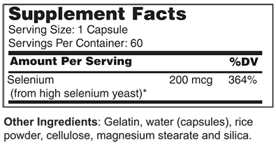 Selenium 200 mcg as L-Selenomethionine