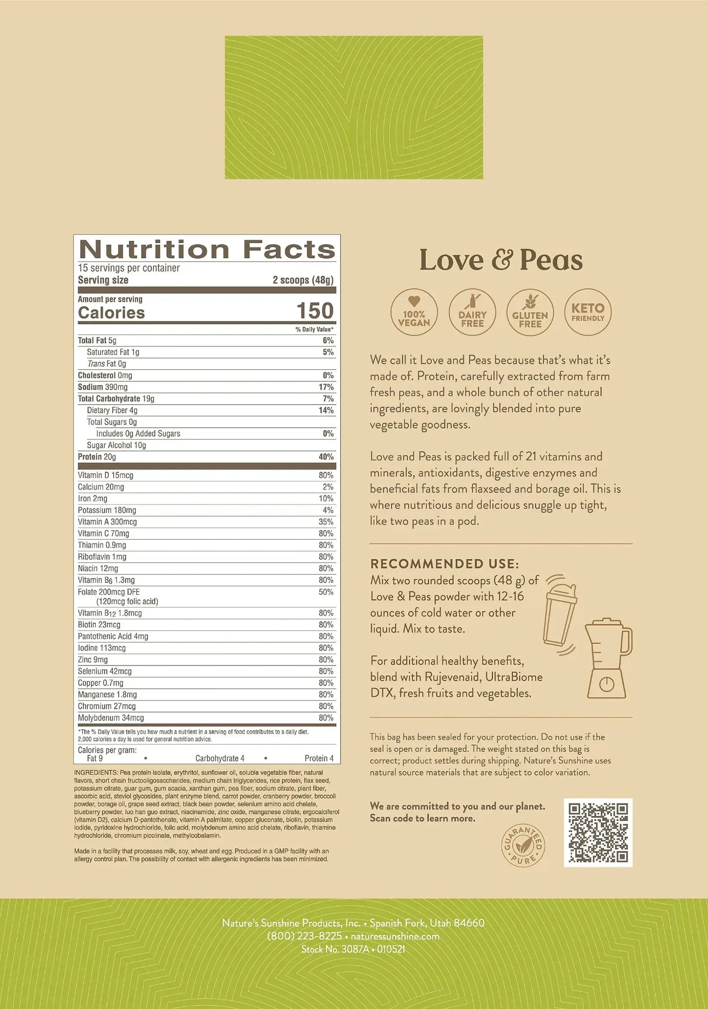 Love and Peas Sugar Free