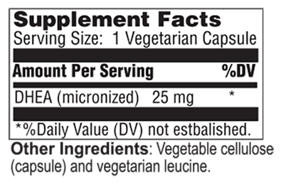 Annies DHEA 25mg Label Back