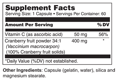 Cranberry Concentrate Supplement Facts